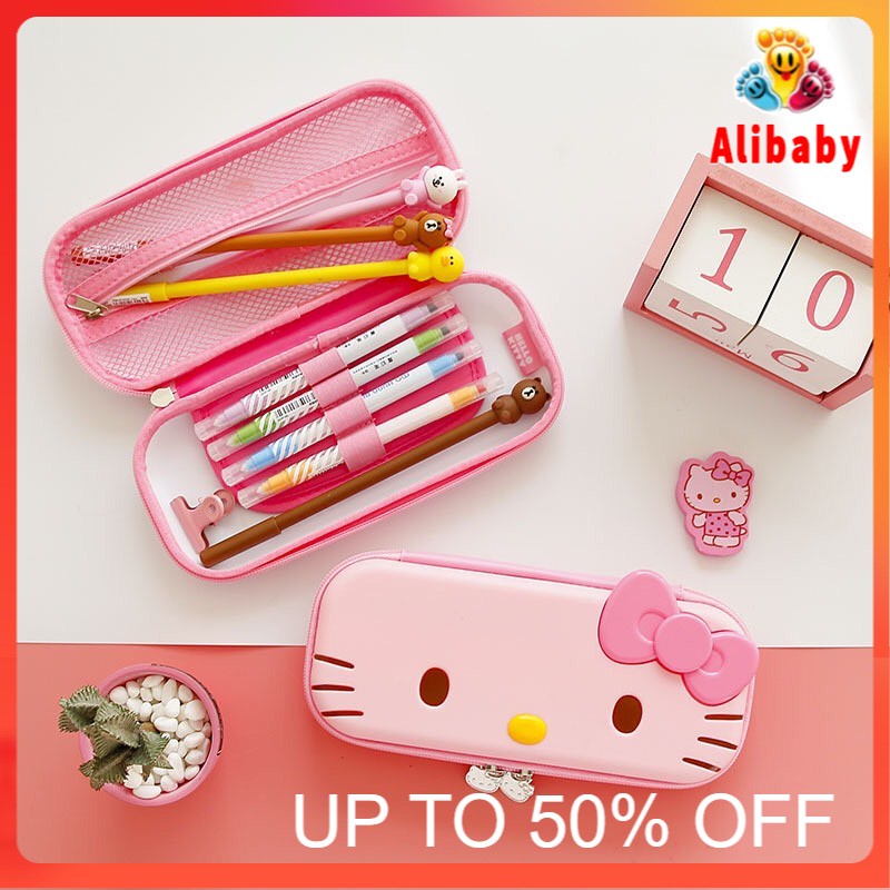 Hộp đựng bút học sinh cho bé gái hình hello kitty cute dễ thương E550