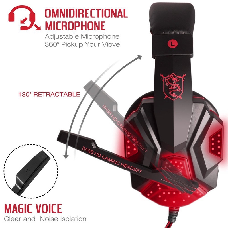 Tai nghe chuyên game thủ Pulierde PC780 đèn LED Có Mic | BigBuy360 - bigbuy360.vn