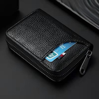 Ví da mềm mini siêu mỏng có khóa kéo đựng tiền xu/thẻ/chìa khóa cho nam nữ