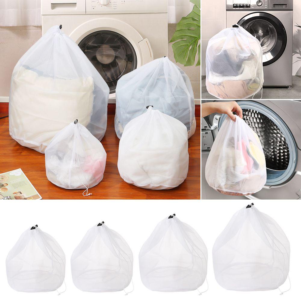 FOREVER Socks Storage Pouch Bag Bra Lingerie Drawstring Laundry Wash Bag Fine Mesh Nylon 4 Sizes Durable Laundry Care