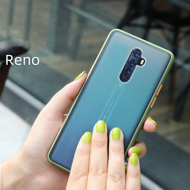 Ốp điện thoại mặt nhám chống va đập chống sốc và vân tay cho OPPO Reno 6 6z 10X Z Ace Reno2 2 F 3 Reno3 Pro