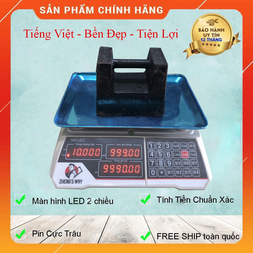 Cân Điện Tử Bán Hàng 30kg/40kg - Cân Tính Tiền Tiếng Việt - Màn hình hiển thị 2 mặt. Bảo Hành 12 Tháng