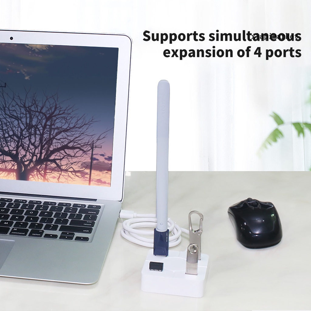 LOP_Docking Stand High Speed Stable Output Compact 4 in 1 USB2.0 Splitter Cable Hub for Computer