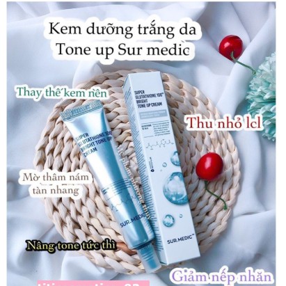 KEM DƯỠNG TRẮNG DA SUPER GLUTATHIONE SUR MEDIC TONE UP CREAM  FREESHIP KEM DƯỠNG TRẮNG DA HALINAK78IK