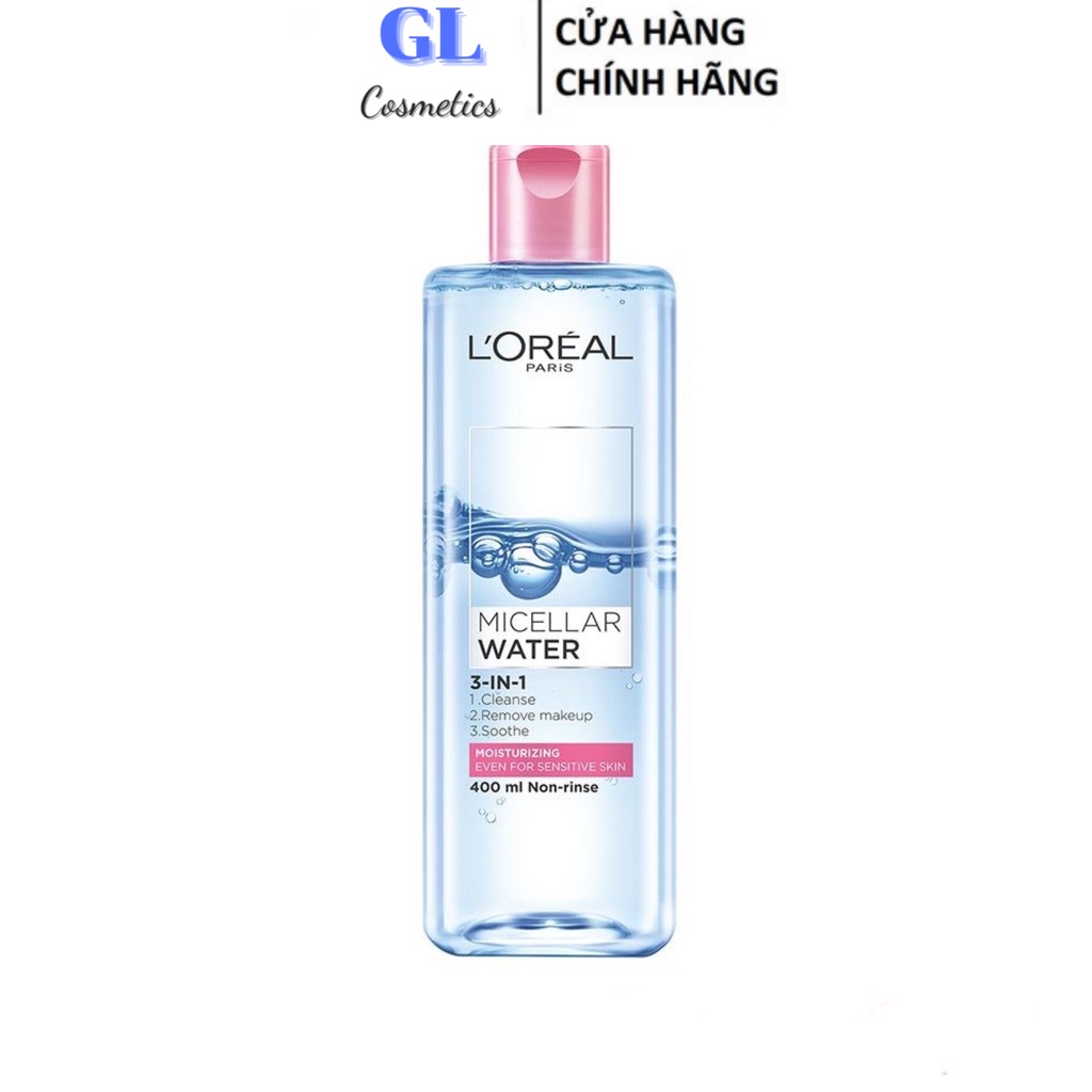 Nước Tẩy Trang Loreal Paris, L'Oreal Paris 3-in-1 Micellar Water Moisturizing - Màu Hồng