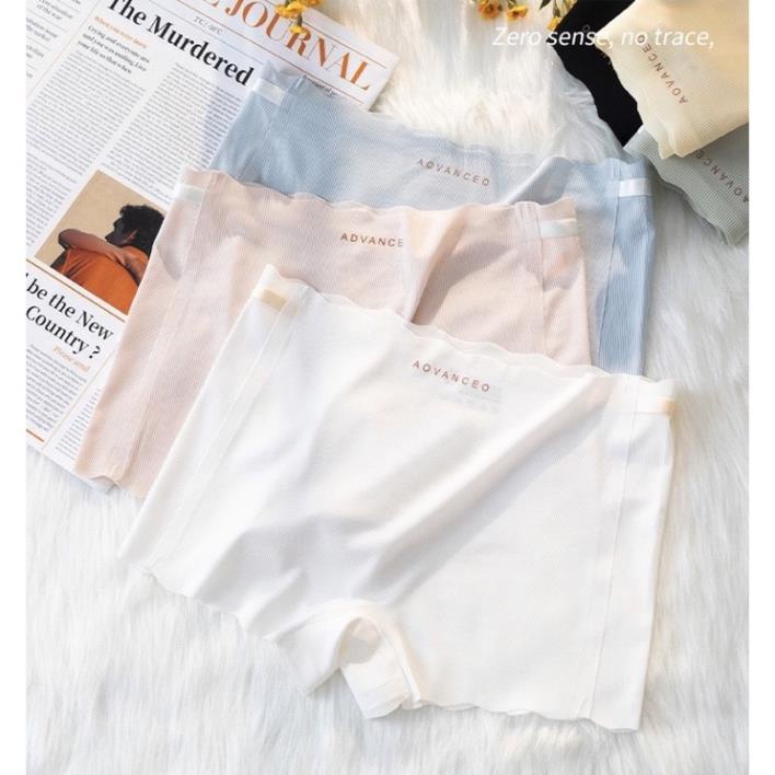 Quần Lót Đùi Mặc Váy Cradin Su Lạnh Viền Sóng Gân Tăm Co Giãn Cạp Chống Tụt 6689