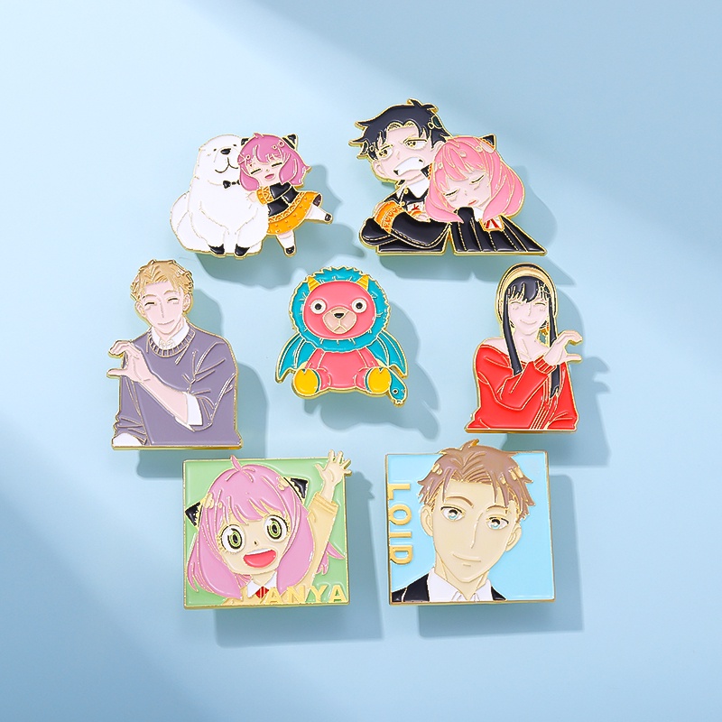 Ghim cài áo QIHE JEWELRY chủ đề hoạt hình Spyxfamily với 21 phong cách tùy chọn