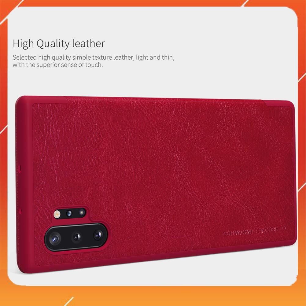 Bao da dành cho Samsung Galaxy Note 10 Plus hiệu Nillkin Qin (Chất liệu da cao cấp, có ngăn đựng thẻ) - Hàng chính hãng