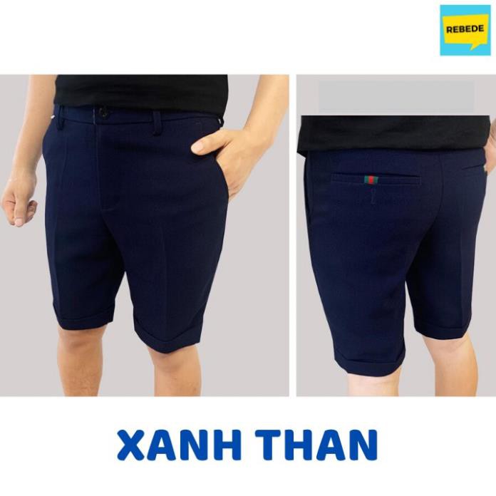 Quần vải nam cao cấp kiểu quần short ngắn, ống bó vừa (QAST-7 màu) chất vải co giãn 4 chiều thoải mái  ྇