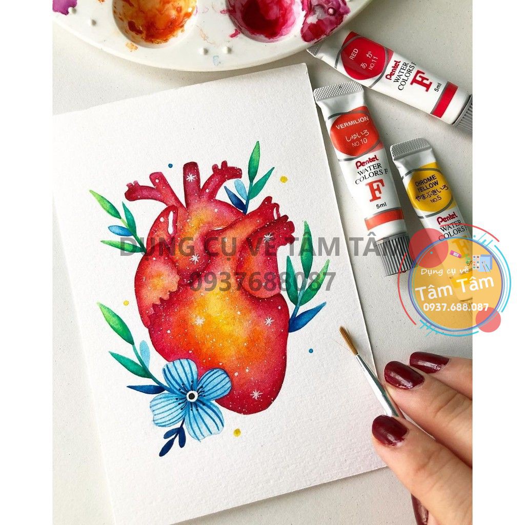[ TÂM TÂM ]-Màu nước Pentel 12/18/24 màu, Water color pentel 12/18/24 màu-