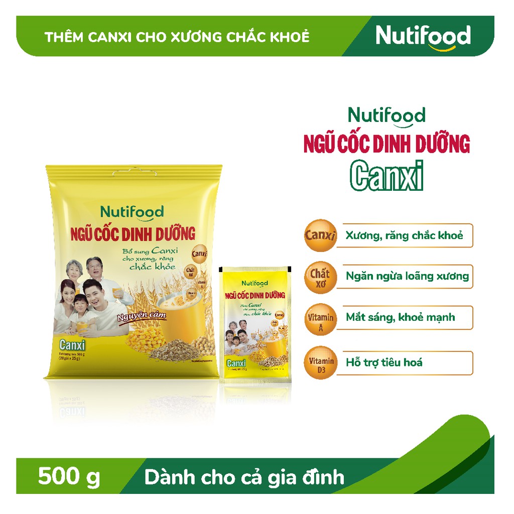 Ngũ cốc dinh dưỡng NutiFood - Canxi (20 gói x 25g)