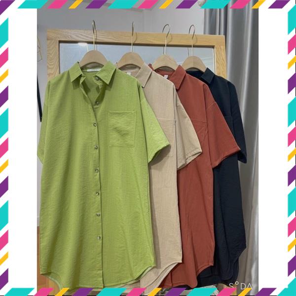 Váy sơ mi ngắn tay, váy sơ mi ullzang Váy suông đầm suông basic váy sơ mi cổ đức váy nhiều màu MSP23419 | BigBuy360 - bigbuy360.vn
