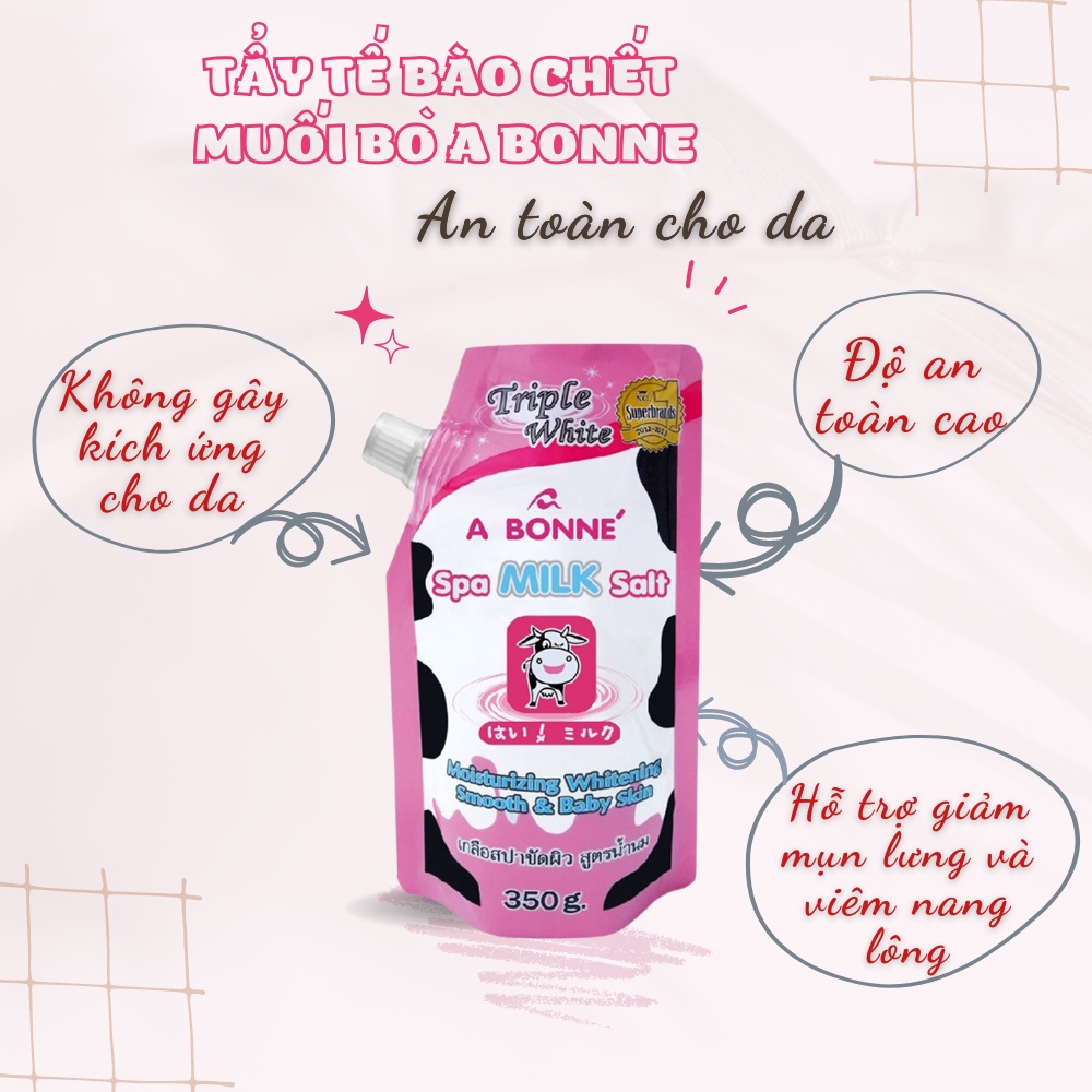 Muối tắm sữa bò tẩy tế bào chết A Bonne Spa Milk Salt 350g Thái Lan