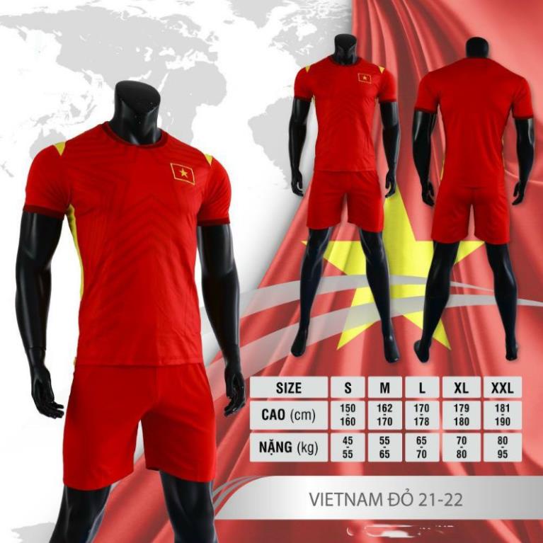 (Sale đầu mùa) Quần áo bóng đá,áo đá banh Đội Tuyển Việt Nam 2021-2022 Vải thun lạnh cao cấp