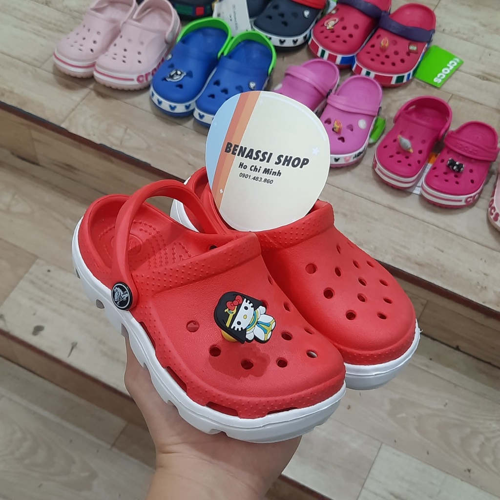 dép sục crocs trẻ em cá sấu hình lego nhiều màu