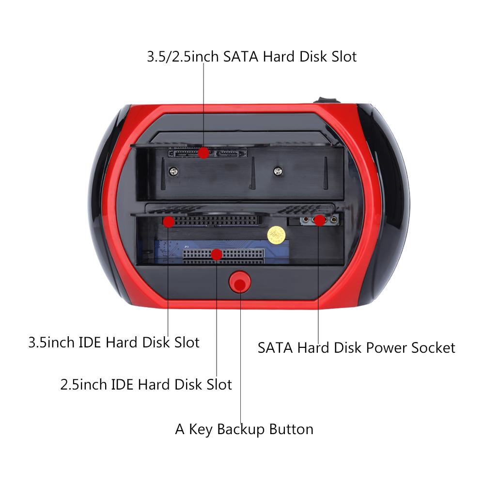 Đầu Đọc Thẻ Nhớ 2.5 "/ 3.5" Dual Sata Ide Hdd Usb 2.0