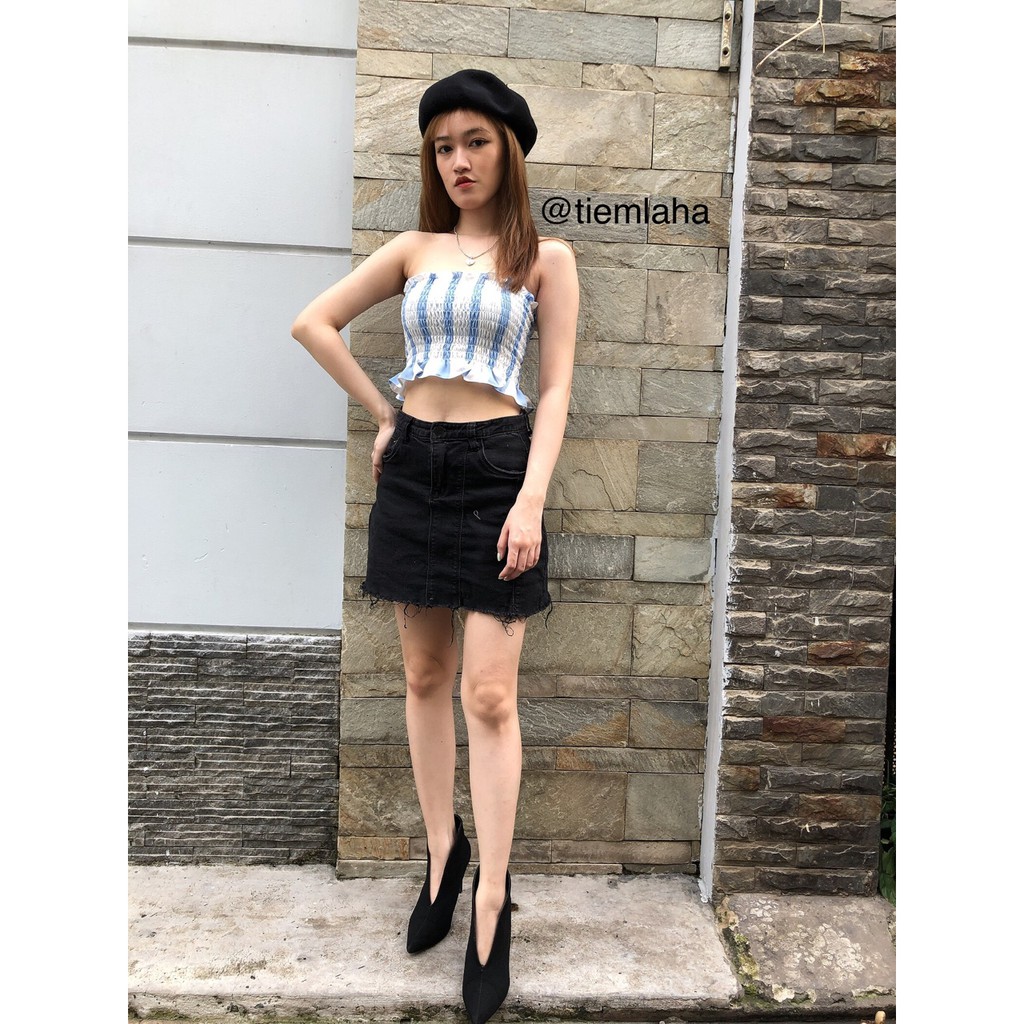ÁO ỐNG NHÚN CO GIÃN HỌA TIẾT SỌC KẺ DỌC - STRIPED TUBE TOP | BigBuy360 - bigbuy360.vn