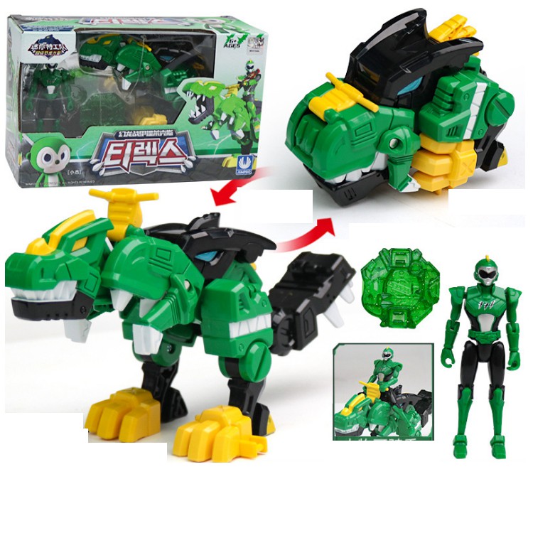Mô hình siêu nhân Jacky và Khủng long Tyranno sấm sét đồ chơi Miniforce biệt đội siêu nhân nhí