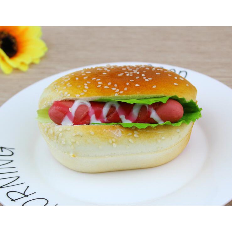 Bộ 6 cái bánh mì burger giả 11cm dùng cho trang trí