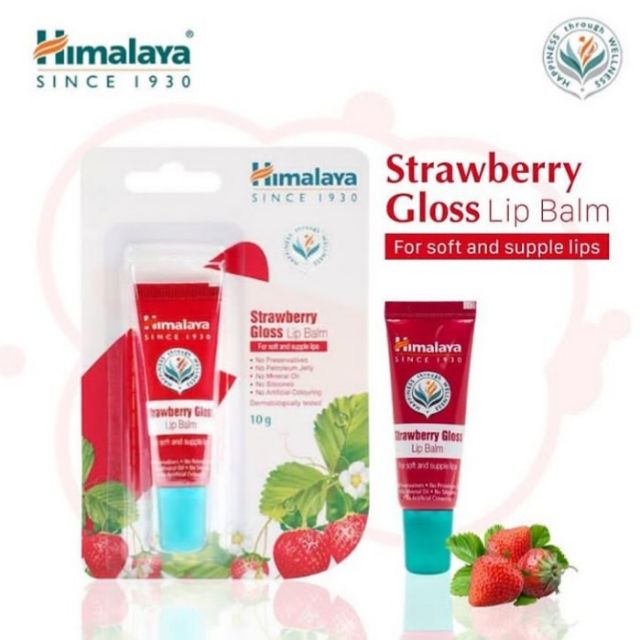 Son dưỡng môi Dâu Tây Căng Bóng Himalaya Strawberry Gloss Lip Balm 10g