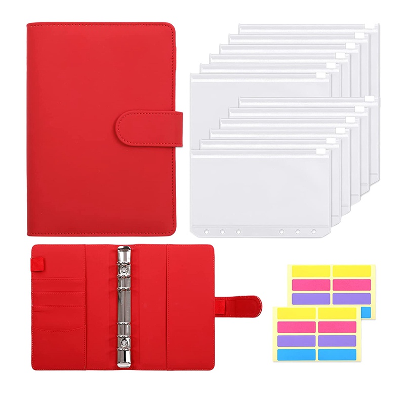【A6 Ring Binder】 Bộ sổ tay với 15 túi tiết kiệm tiện lợi