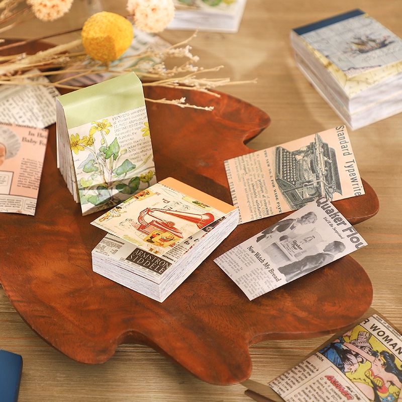 Set 50 tờ giấy dán trang trí phong cách retro