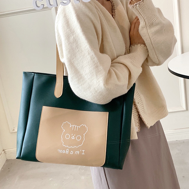 Túi Xách Cỡ Lớn Màu Sắc Độc Đáo Phong Cách Hàn Quốc Thời Trang Mùa Hè Cho Nữ