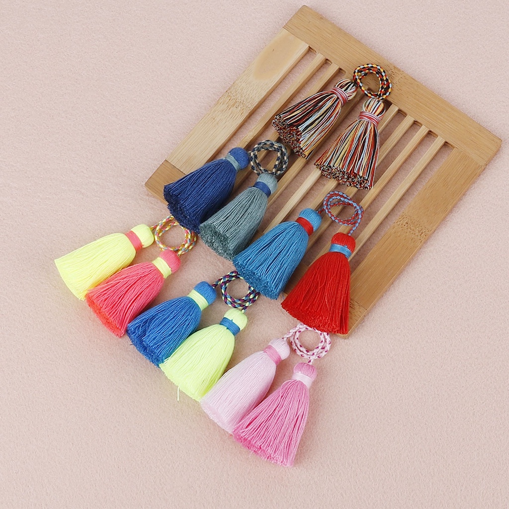 Dây rua rua cotton Beadia phối màu đẹp mắt dùng trang trí rèm cửa
