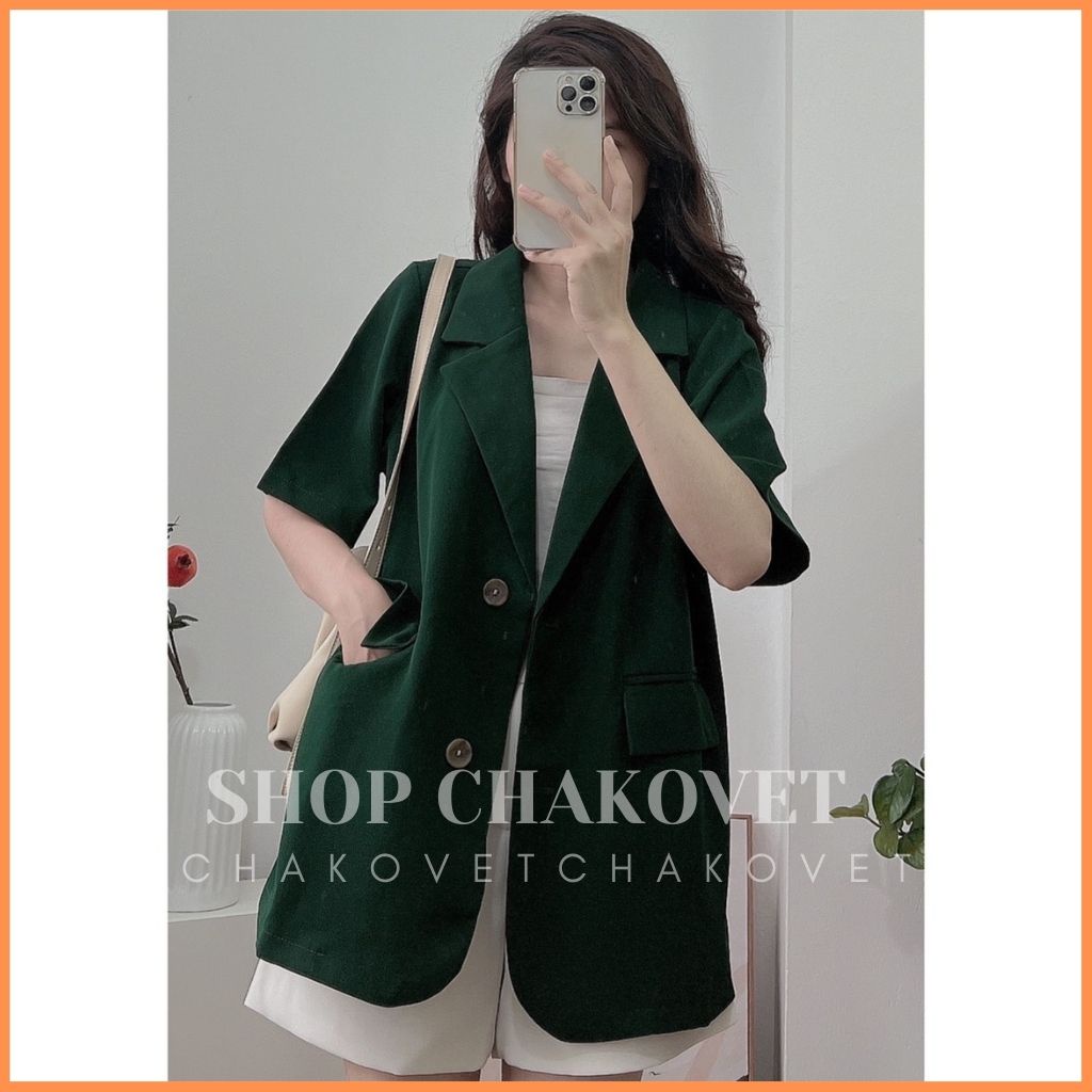 Áo blazer dài tay 1 lớp túi nắp nữ AB8313 be đen áo vest khoác ngoài trơn 2 cúc  phong cách hàn quốc kiểu dáng trẻ trung