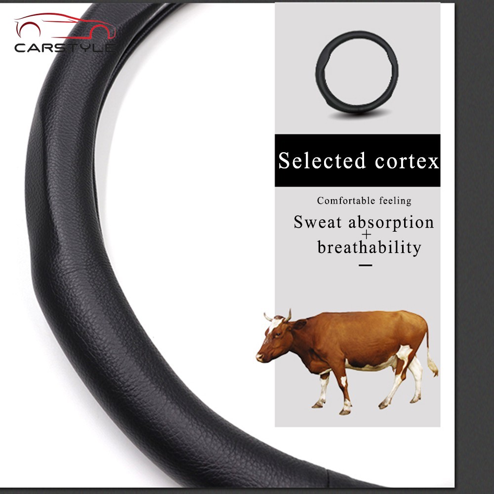 Kia Bọc vô lăng da bò thật ô tô Cow Leather Steering Wheel Cover Fit Sparco RIO Cerato Stinger Optima Sorento Sportage K2 K3 K5 KX5 RED Vô Lăng Xe Ô tô KX3