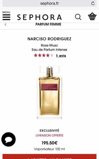 🍭 Rose Musc Intense Narciso Rodriguez 10ml