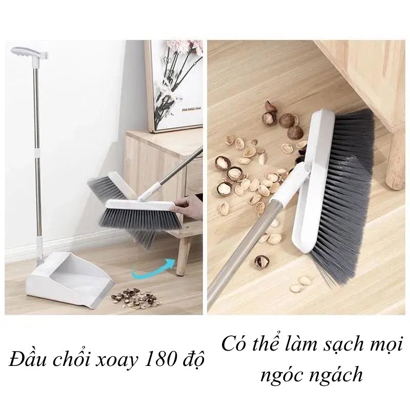 Chổi Quét Nhà Kèm Hót Rác Thông Minh Gấp Gọn Tiện Dụng Bin.Home