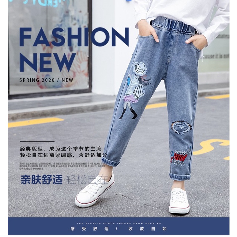 Quần jean size đại bé gái 3 - 12 tuổi☑️ Quần áo thời trang cho bé gái 30kg, 35kg, 40kg, 45kg