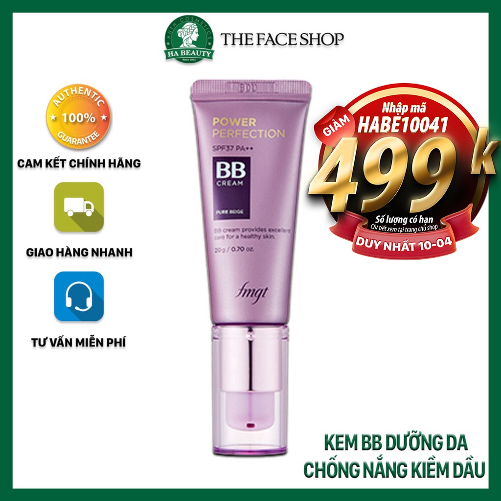 Kem nền bb cream The Face Shop Power Perfection che khuyết điểm kiềm dầu trang điểm đa năng Hàn Quốc 20g SPF37 PA++