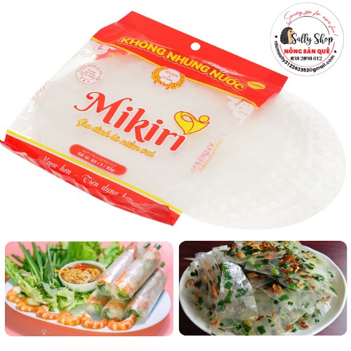 Bánh Tráng Tròn Lớn Mikiri 60 Lá - Siêu Mỏng Không Nhúng Nước - Gỏi Cuốn, Bánh Tráng Trộn Siêu Ngon
