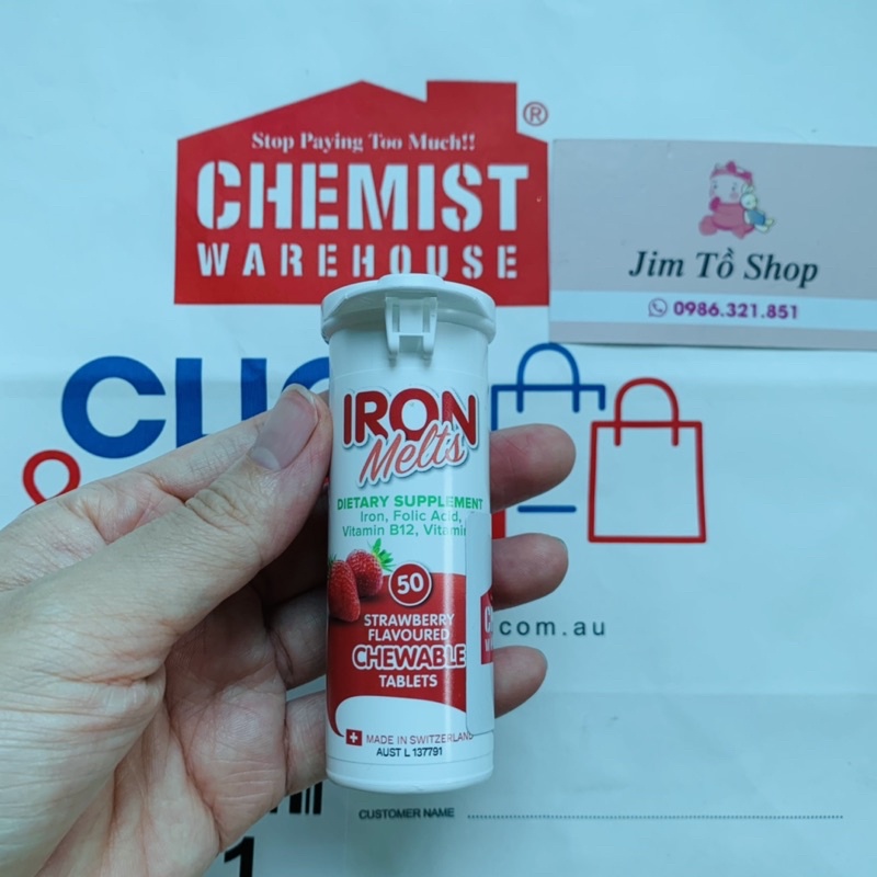 Sắt ngậm bổ sung sắt Iron Melts 50 viên - Xuất xứ Úc Chính Hãng