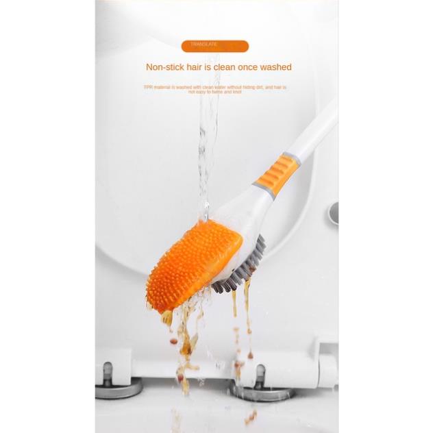 Bàn Chải Vệ Sinh Toilet Gắn Tường, Cọ Bồn Cầu Bằng Silicone Hình Chú Vịt Hèm Hộp Đựng Tiện Dụng Đáng Yêu