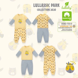 Bộ quần áo cotton dày Lullaby NH117B, bộ dài tay bé trai Lullaby cao cấp thu đông 2020