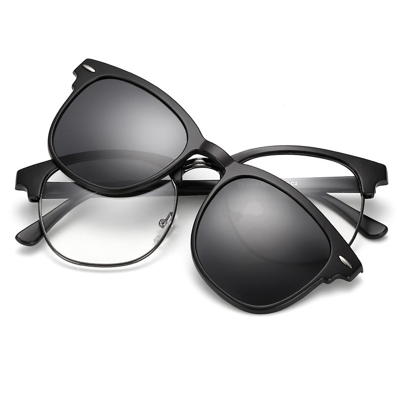 Polarized Magnetic clip on sunglasses TR90 magnet eyeglasses frame Myopia glasse