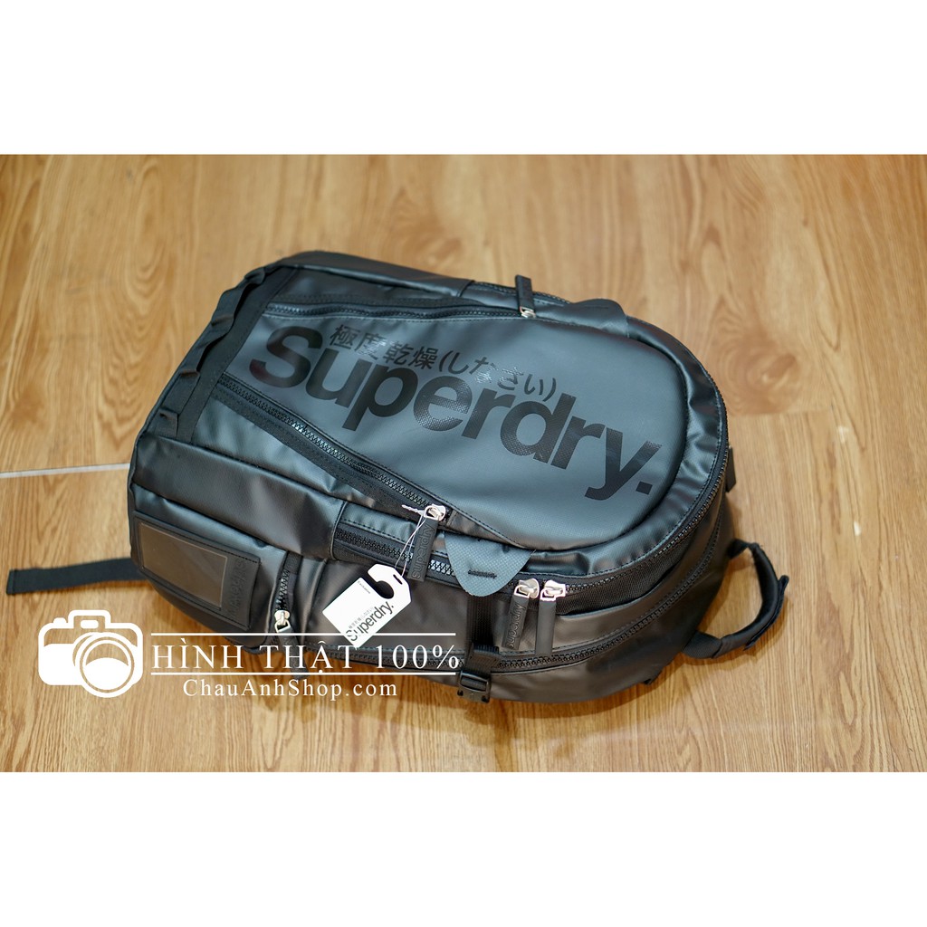 Balo laptop Superdry Classic Tarpaulin chống thấm nước màu đen