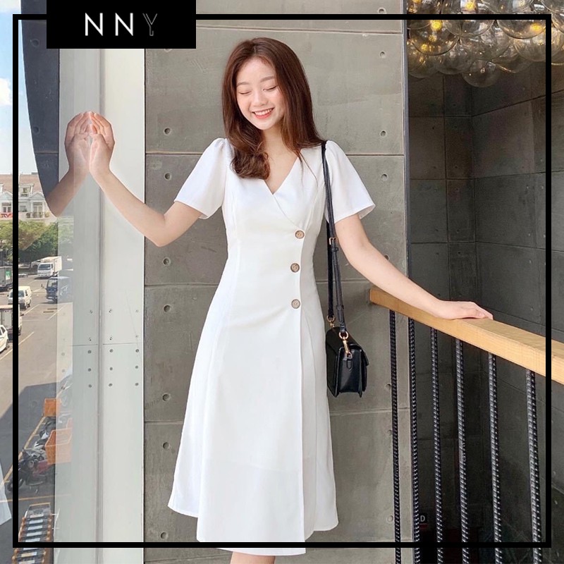 [NNY CLOTHING] Váy basic nút dừa tròn DYDY DRESS- V011