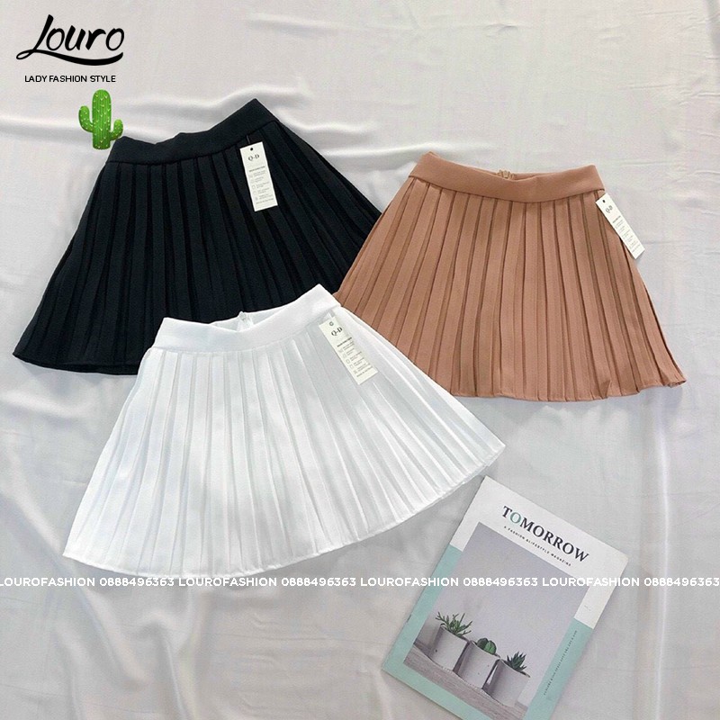 Chân váy ngắn xếp ly có sẵn lớp quần sooc, mẫu chân váy tennis xòe đều, kín đáo thoải mái vận động - LCV01 | BigBuy360 - bigbuy360.vn