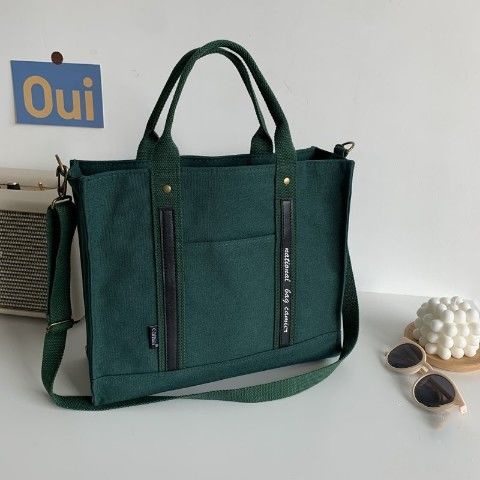 Túi Xách Đeo Vai / Xách Tay Bằng Vải Canvas Dày Dặn Phong Cách Nhật Bản Dành Cho Học Sinh