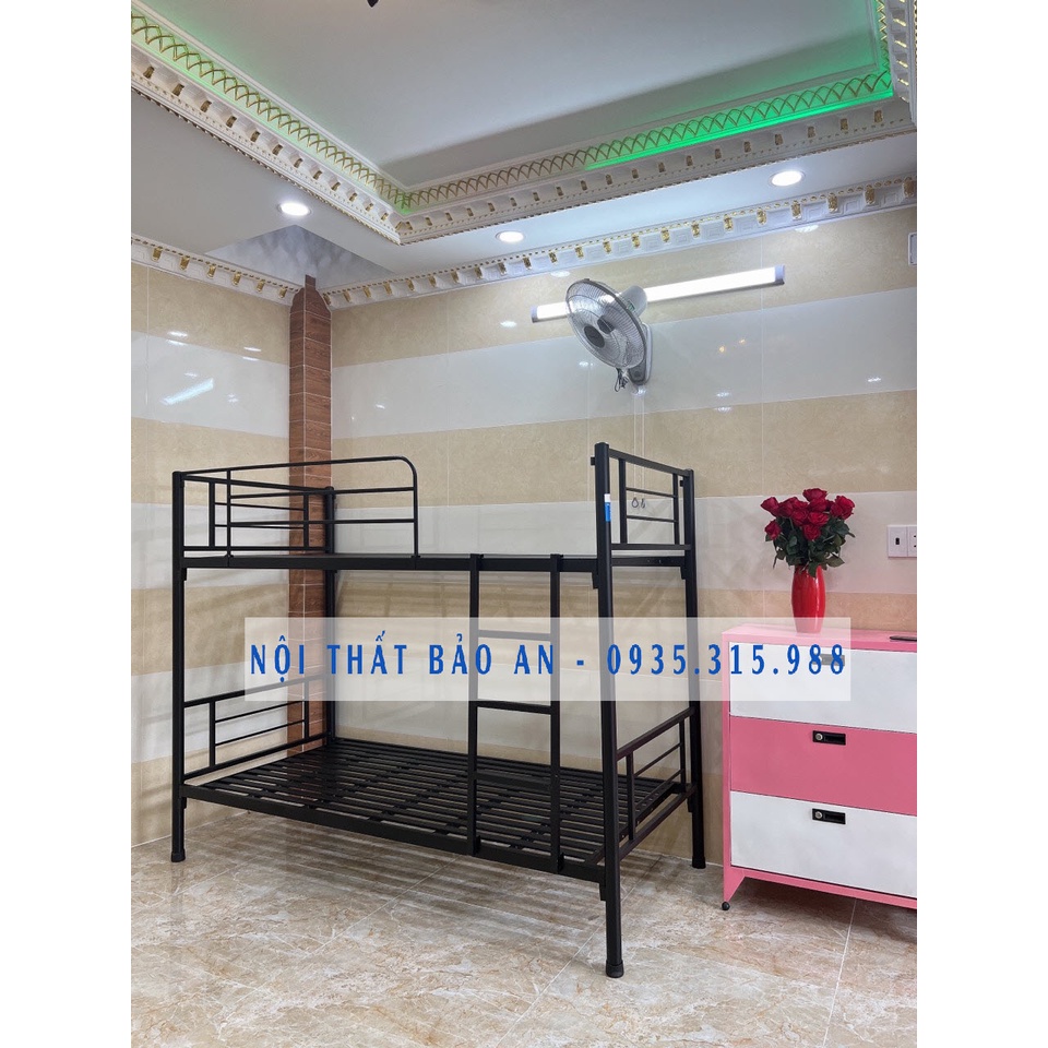 Giường sắt 2 tầng ngang 1m2 CAO CẤP dài 2m – BA120
