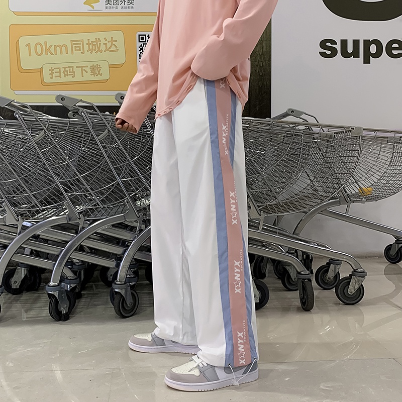 Quần ống rộng họa tiết màu nhuộm phong cách hip hop thời trang Hàn Quốc cho nam