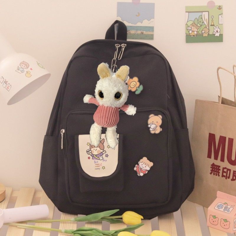 Balo ulzzang thời trang KIKIMI nam nữ đi học đi chơi tặng kèm cai sticker