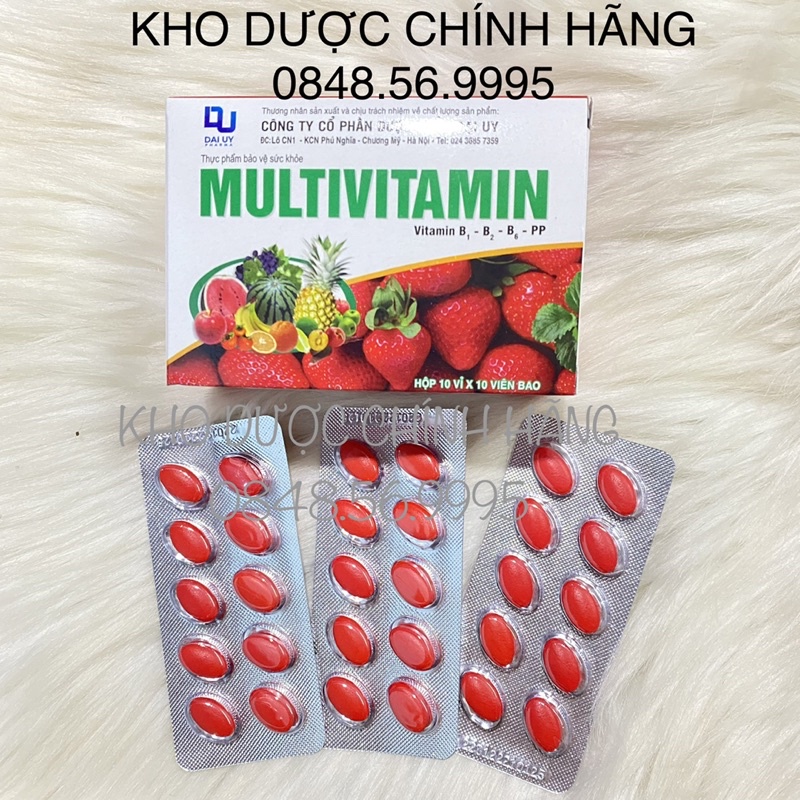 MULTI VITAMIN hộp 100 viên- Bổ sung Vitamin B1 - B2 - B6 - PP cho cơ thể