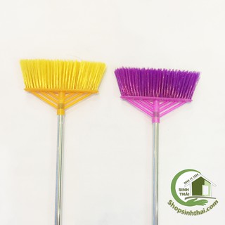 Chổi nhựa song long quét nước, quét sân - Chổi cước nhựa cán inox nhiều màu - Giao màu ngẫu nhiên