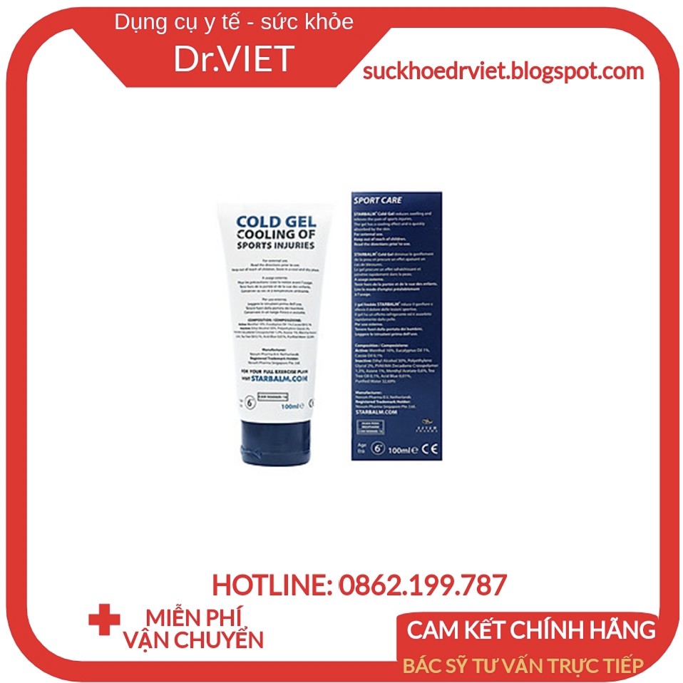 Gel làm lạnh STARBALM HÀ LAN 100ml-Hỗ trợ phục hồi chấn thương,công nghệ tiên tiến 100% thảo dược thiên nhiên