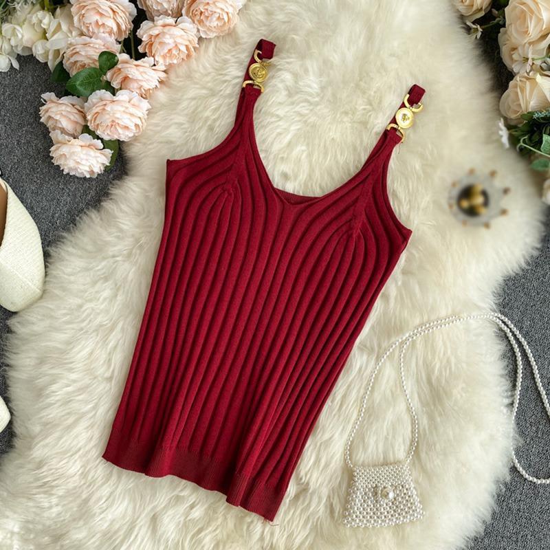 Áo Không Tay Dệt Kim Thiết Kế Cổ Chữ V Quyến Rũ Cho Nữ | BigBuy360 - bigbuy360.vn